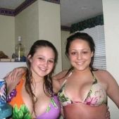 Hot teens with big tits in bikini