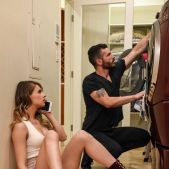 Horny American female Jillian Janson seduces the washing machine repairman