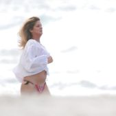 Rachel Hunter on a beach in New Zealand 3-19-17