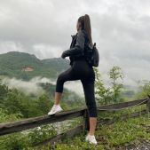 Perfect view and perfect ass and shaved pussy flashing - Yoya Grey